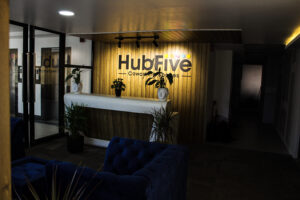 Open coworking workspace at HubFive Perumbakkam