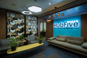 Reception area at office space for rent in Perungudispace in perungudi